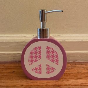 Pink Peace Sign Soap Dispenser